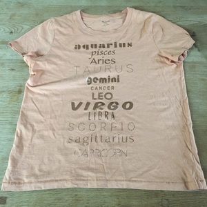 Madewell Zodiac Orange & Gold Zodiak t-shirt SZ S